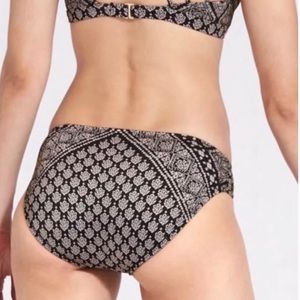 Athleta Aqualuxe Print Strappy Swim Bikini Bottom